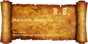 Mantsch Beatrix névjegykártya